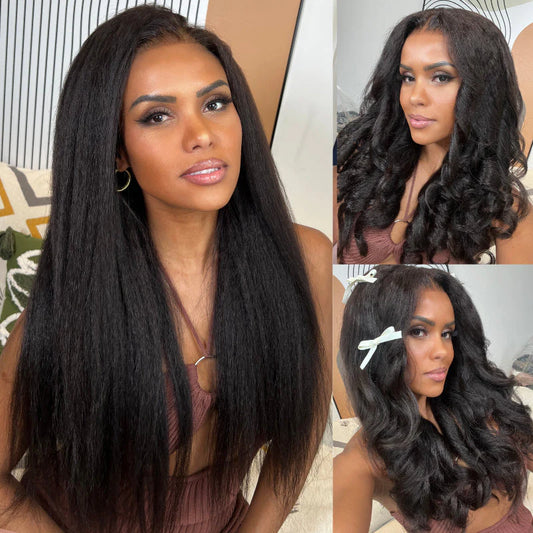 【Save $100+】BYE-BYE KNOTS FULL HD LACE KINKY STRAIGHT INVISI-STRAP WIG