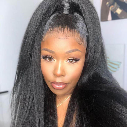 TRANSPARENT FULL LACE PRE-PLUCKED YAKI STRAIGHT HAIR WIG
