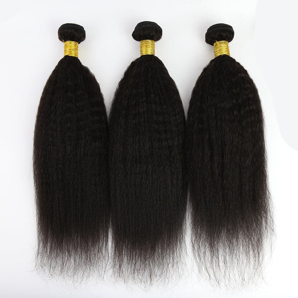 100% Virgin Human Hair Bundles 10-26 Inches 3 Bundles Kinky Straight