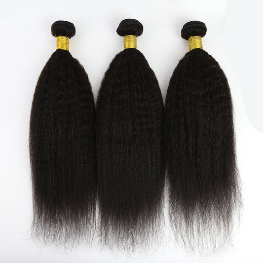 100% Virgin Human Hair Bundles 10-26 Inches 3 Bundles Kinky Straight