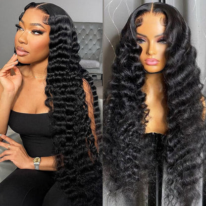 "One Fits All" 9x6 Lace Parting HD LACE Super Preplucked Hairline Deep Wave Wig
