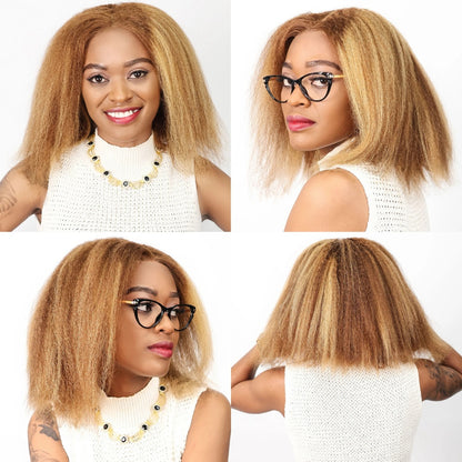 FULL TRANSPAREN/HD LACE PRE-PLUCKED KINKY STRAIGHT 4/27 HIGHLIGHT FULL LACE WIG