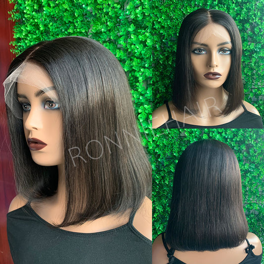 [BOGOFREE] PRE-PLUCKED  SILK STRAIGHT BOB LACE FRONT WIG