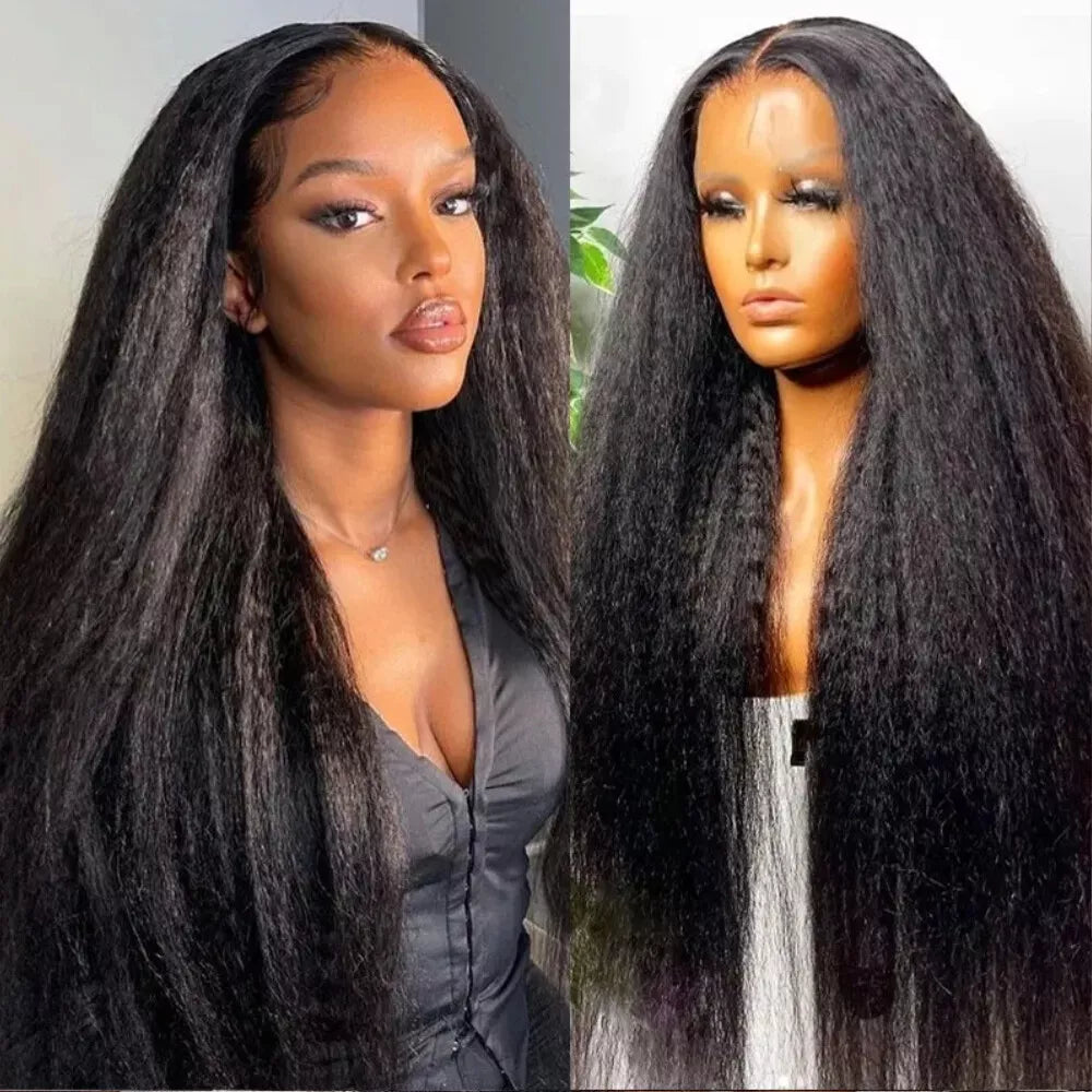 BYE-BYE KNOTS HD LACE 13X4 FULL FRONTAL WIG / KINKY STRAIGHT