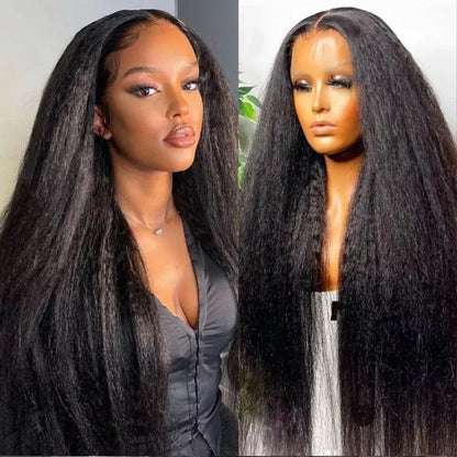 BYE-BYE KNOTS HD LACE 13X4 FULL FRONTAL WIG / KINKY STRAIGHT