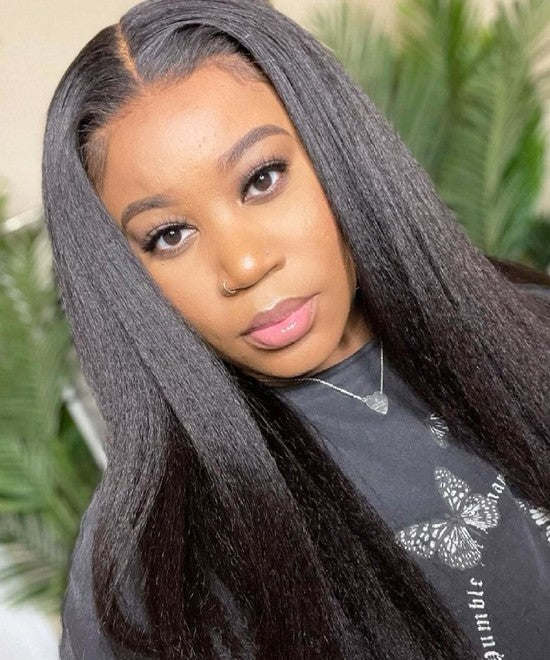 TRANSPARENT FULL LACE PRE-PLUCKED YAKI STRAIGHT HAIR WIG
