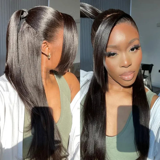 BYE-BYE KNOTS 360 HD LACE FAKE SCALP YAKI STRAIGHT WIG / Invisi-Strap