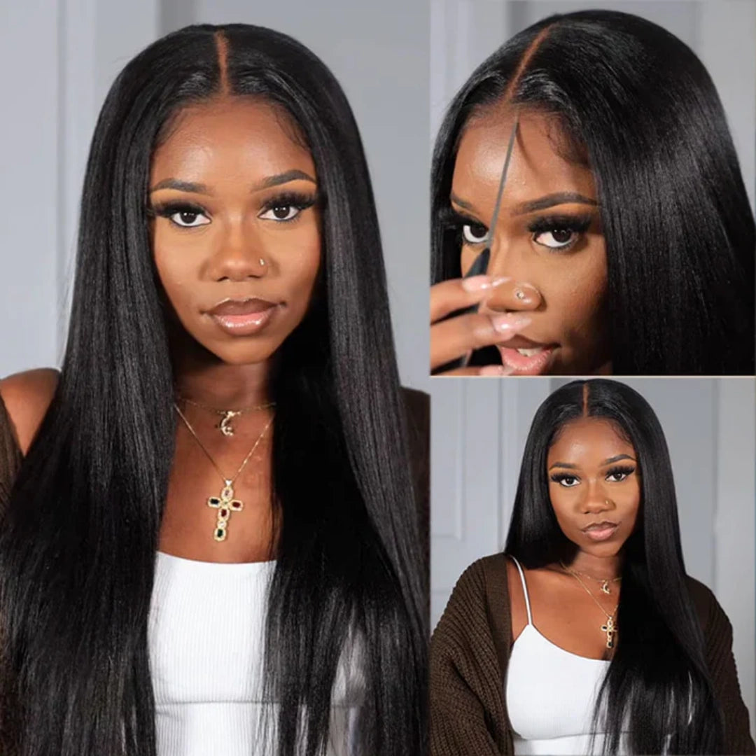 BYE-BYE KNOTS 13X6 HD LACE FRONTAL SUPER PRE-PLUCKED WIG /YAKI STRAIGHT