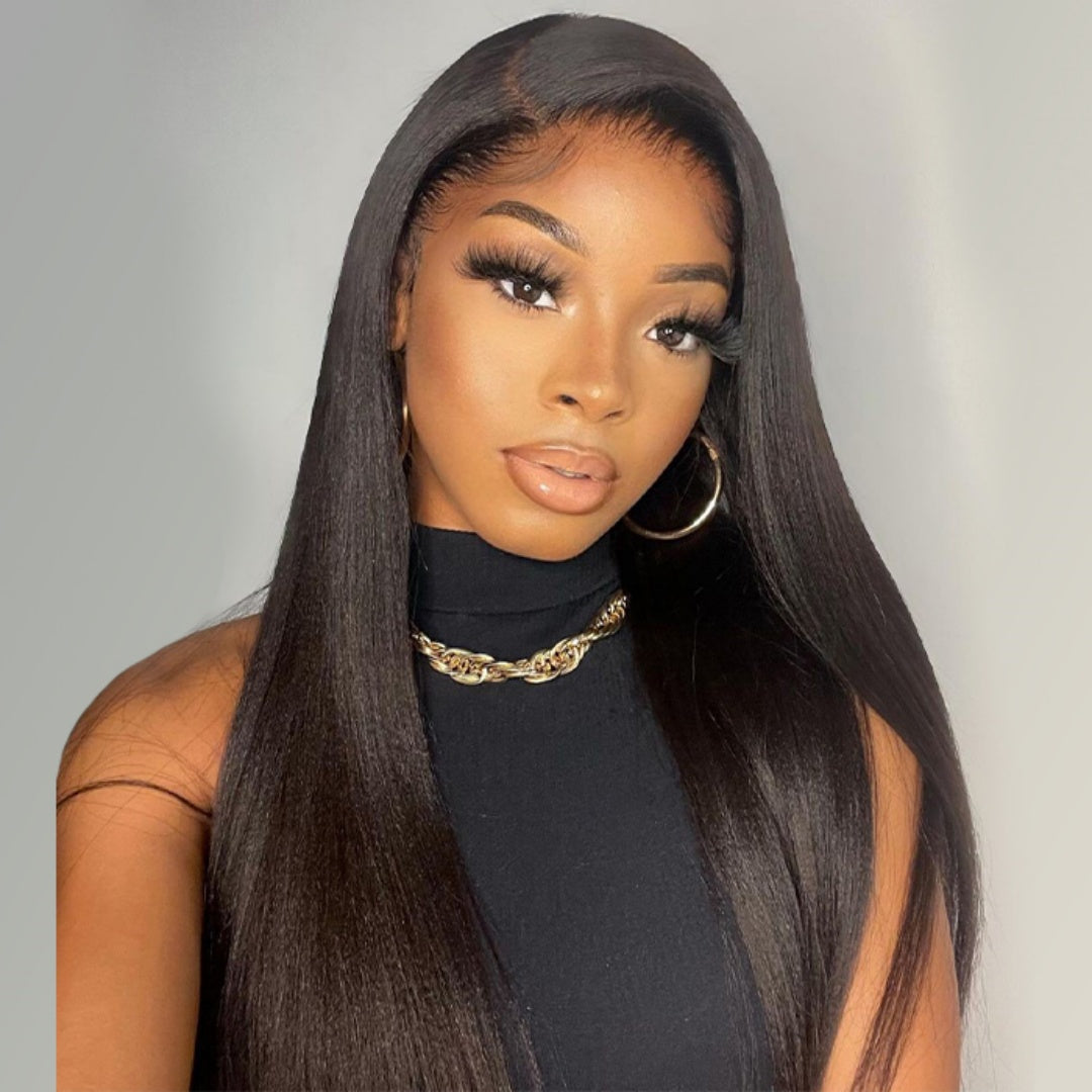 Upgraded Drawstring 13X4/13X6 Full Frontal HD Lace Wig Yaki Straight