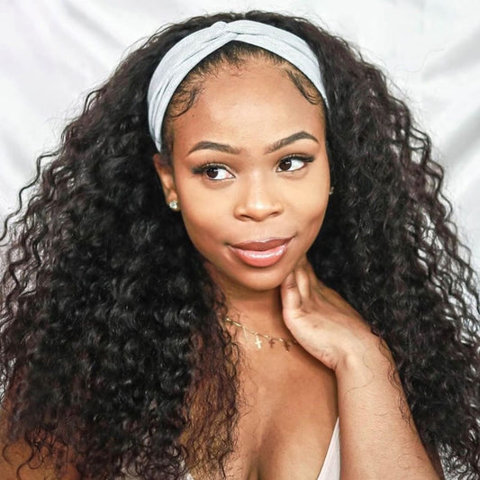 Water Wave Headband Wigs Glueless Human Hair Wigs