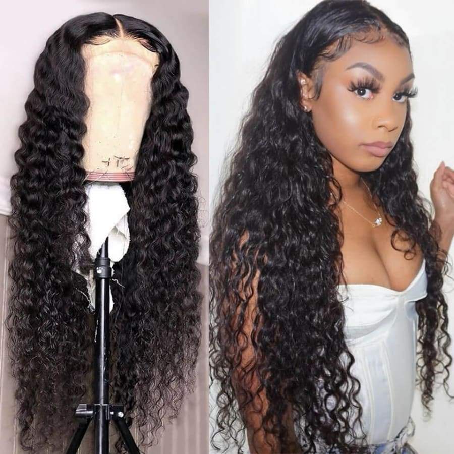 PRE-PLUCKED DEEP WAVE INVISIBLE KNOTS HUMAN REMY HAIR LACE 