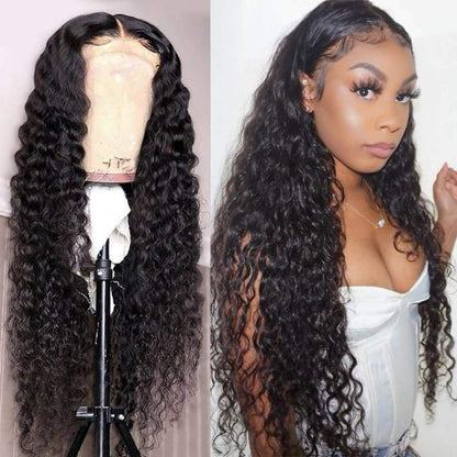 PRE-PLUCKED DEEP WAVE INVISIBLE KNOTS HUMAN REMY HAIR LACE 