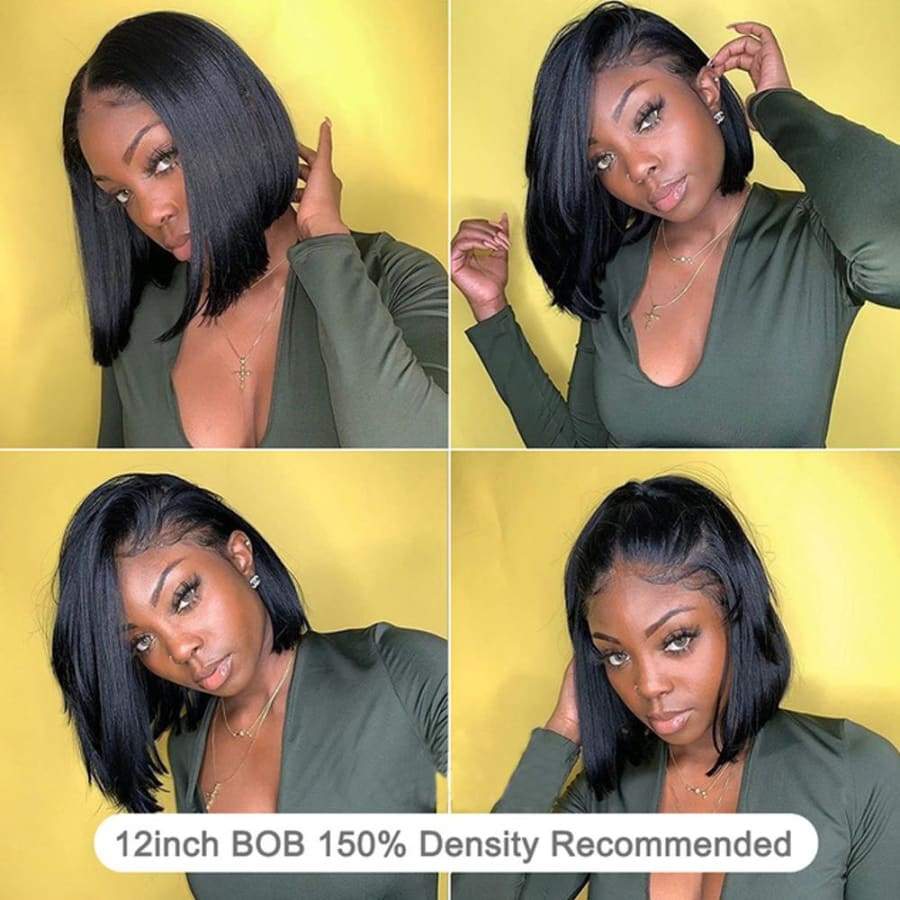 PRE-PLUCKED SILK STRAIGHT BOB LACE FRONT WIG