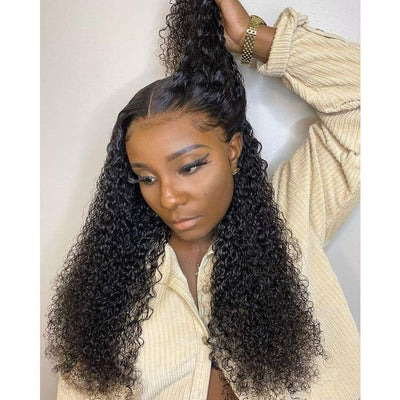 PRE-PLUCKED WATER WAVE HUMAN HAIR LACE FRONT WIG