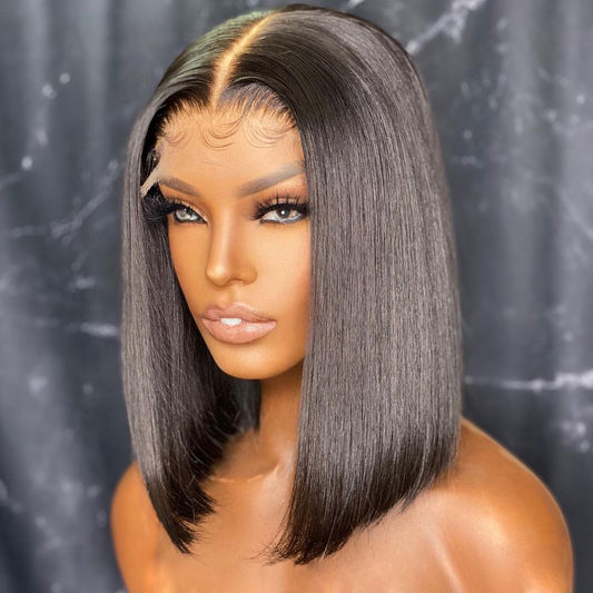 13X4 PRE-PLUCKED  SILK STRAIGHT BOB LACE FRONT WIG