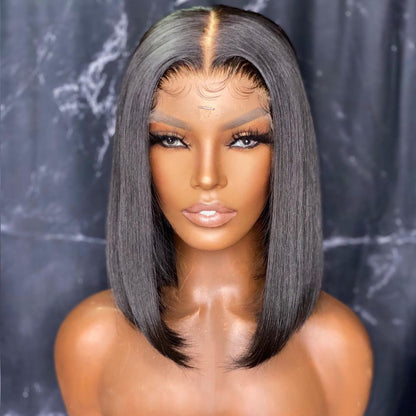 13X4 PRE-PLUCKED  SILK STRAIGHT BOB LACE FRONT WIG
