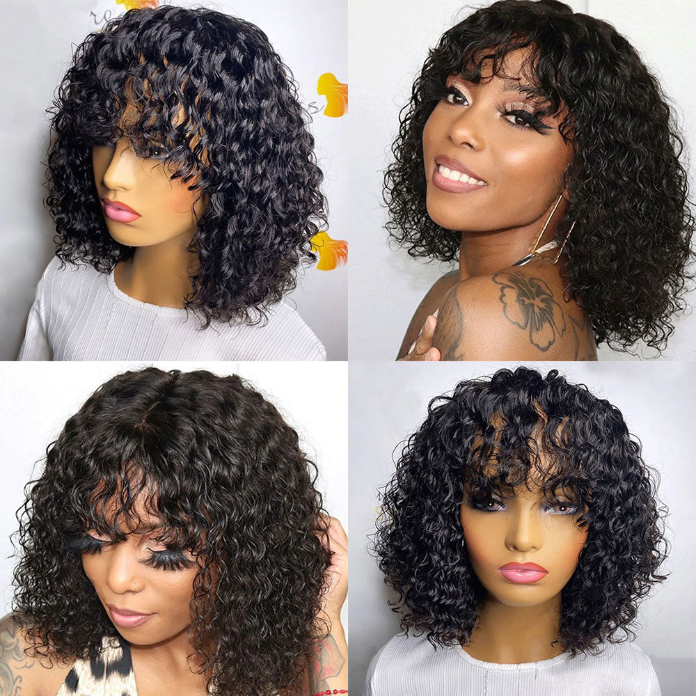 PRE-PLUCKED CURLY WITH BANG LACE WIG