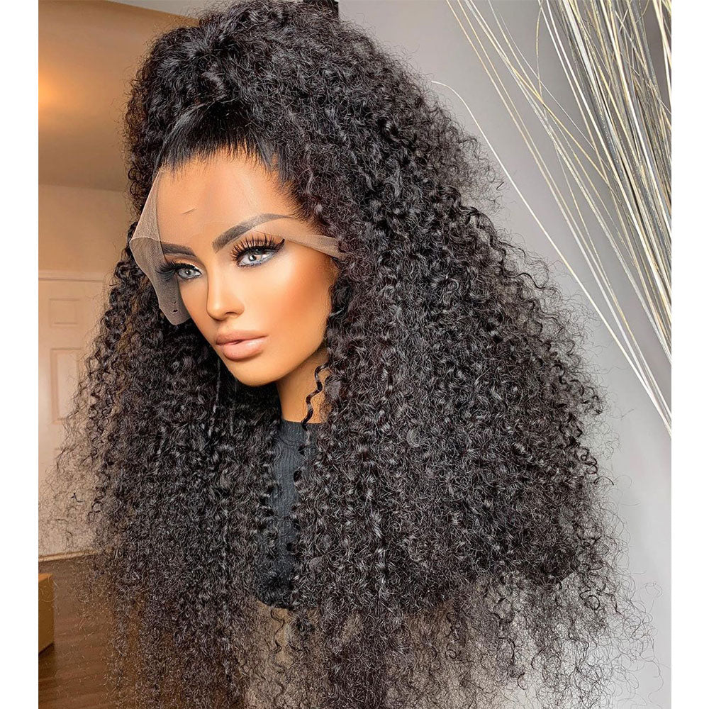 HD Lace SUPER Pre-plucked Jerry Curly Lace Front Wig Fake Scalp