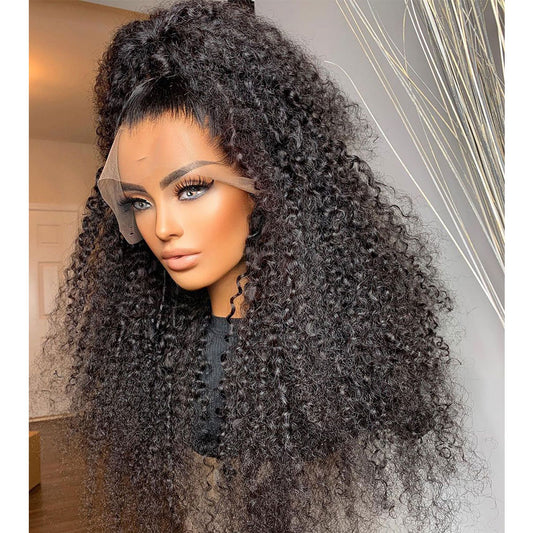 HD Lace SUPER Pre-plucked Jerry Curly Lace Front Wig Fake Scalp