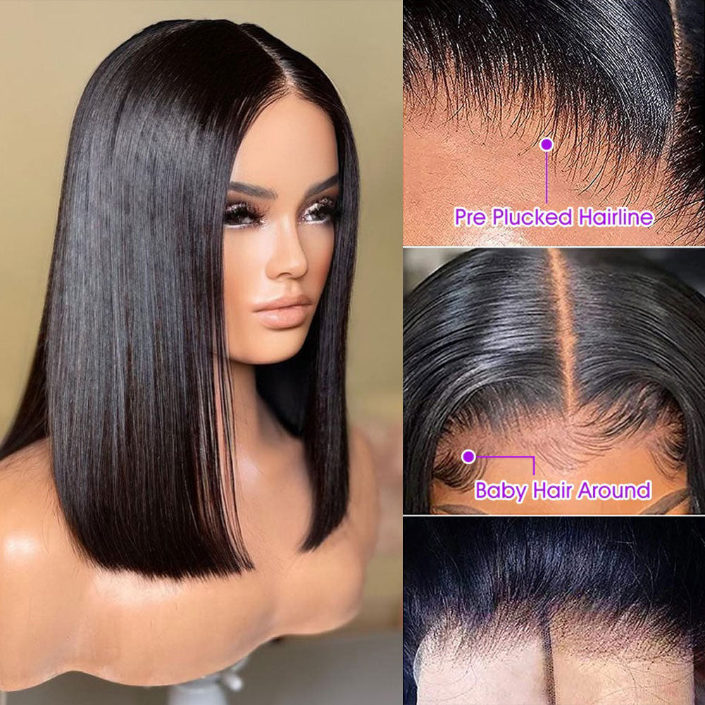 SUPER Pre-plucked Long Straight Hair Bob 360 Lace Front Wig