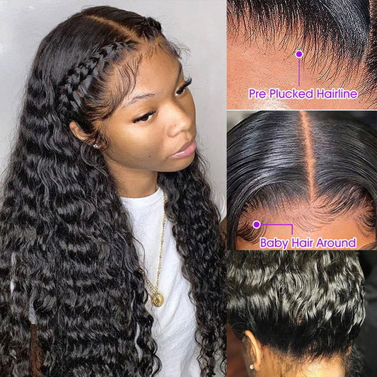 SUPER Pre-plucked Deep Wave Hair 360 Lace Front Wig
