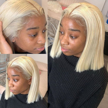 BLONDE 613 STRAIGHT BOB LACE FRONT HUMAN HAIR LACE WIG