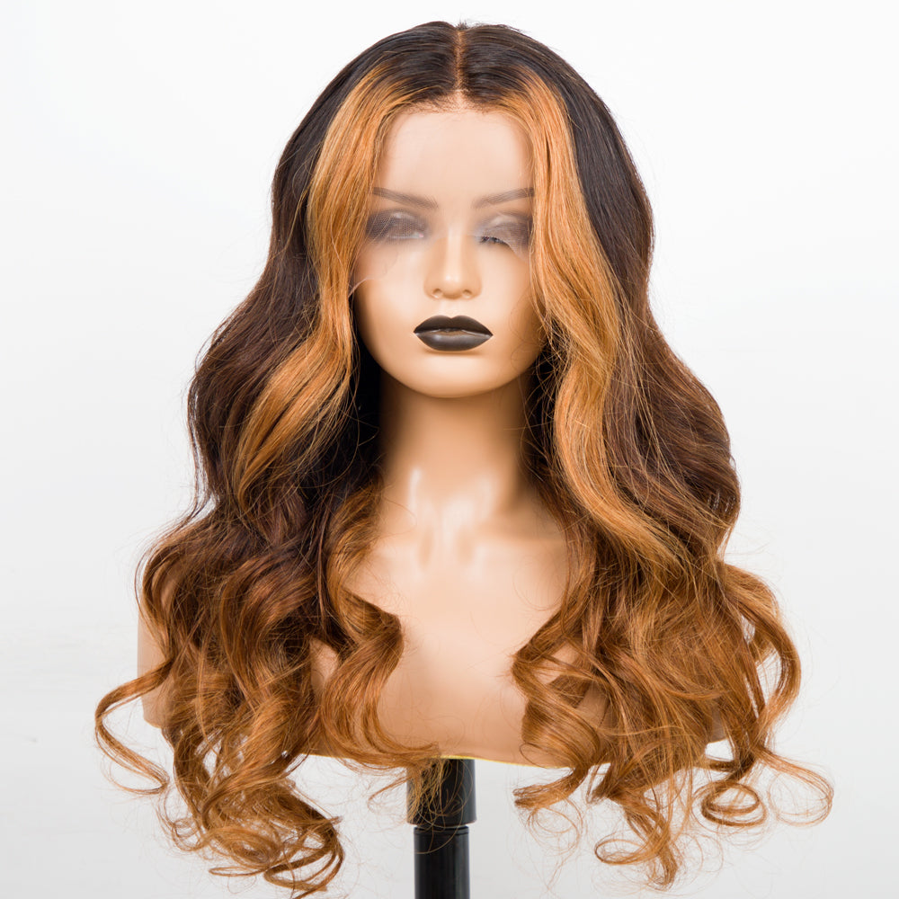 Highlight Ombre Body Wave PRE-PLUCKED LACE FRONT HUMAN HAIR WIG