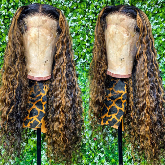 Blonde Highlight Wig 13X6 HD Lace Wig Water Wave Lace WIG