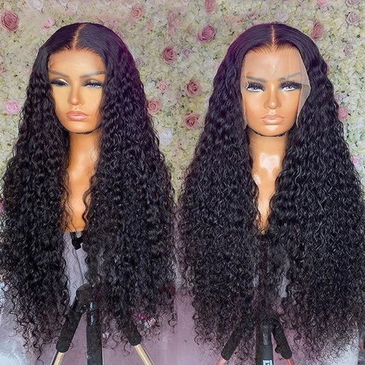13x6 PRE-PLUCKED CURLY HUMAN HAIR LACE FRONT WIG