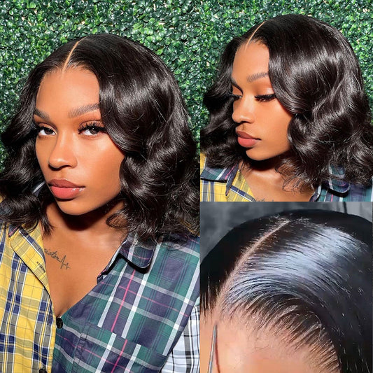 【BIG SALE】NEW “SUPER Pre-plucked HD Lace”  Bob Wig Body Wave Wavy