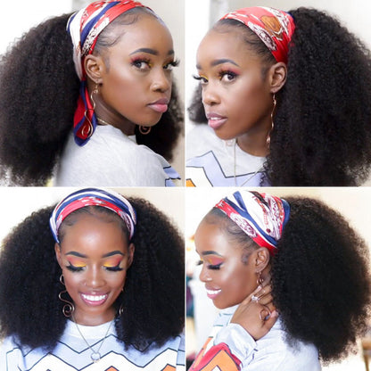 Coily Hair Headband Wigs Glueless Human Hair Wigs