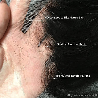 Lace Closure Frontal HD Swiss Lace Closure Pure-Hand Tied