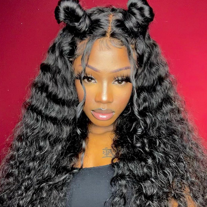 SUPER Pre-plucked Long Water Wave Hair 360 Lace Front Wig