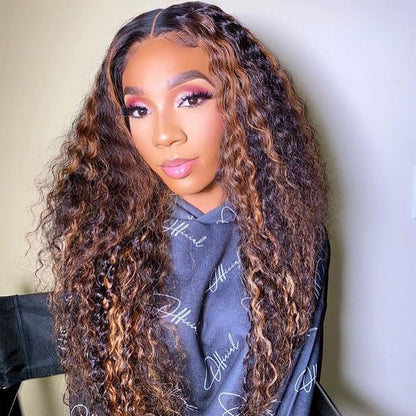 Blonde Highlight Wig 13X6 HD Lace Wig Water Wave Lace WIG