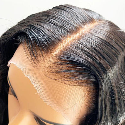 13X4 PRE-PLUCKED DEEP PART WATER WAVE BOB LACE FRONT WIG FAKE SCLAP