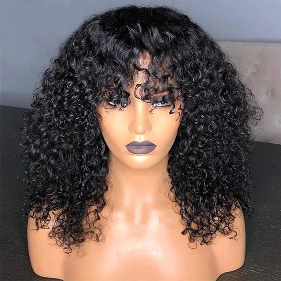PRE-PLUCKED CURLY WITH BANG LACE WIG