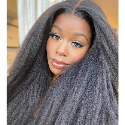 【BIG SALE】NEW “SUPER Pre-plucked HD Lace” Wig Kinky Straight