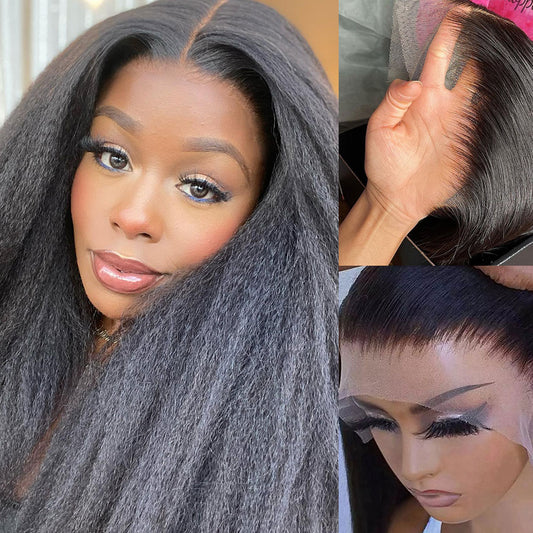 【BIG SALE】NEW “SUPER Pre-plucked HD Lace” Wig Kinky Straight