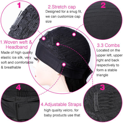 Deep Wave Headband Wigs Glueless Human Hair Wigs