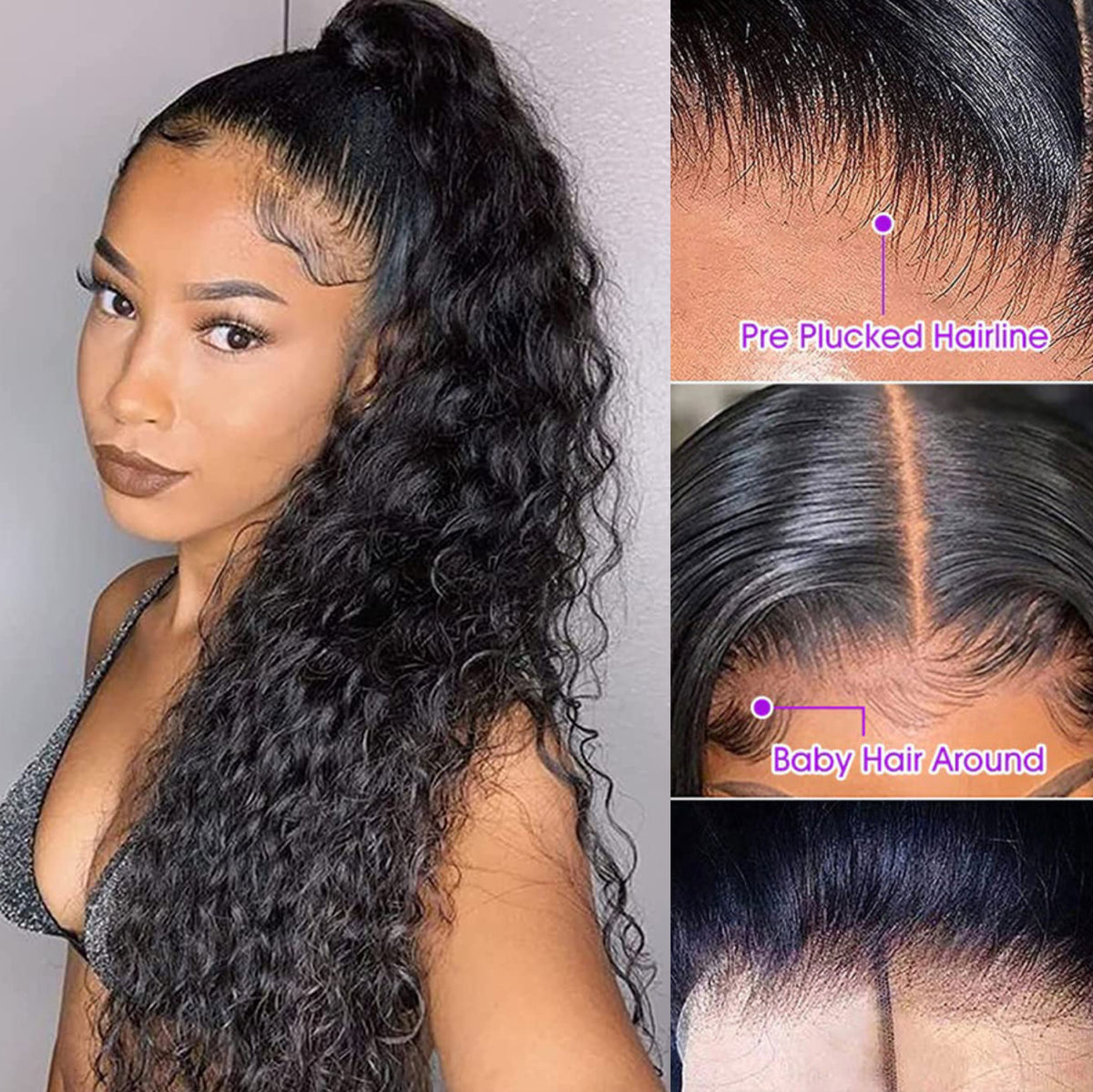 SUPER Pre-plucked Long Water Wave Hair 360 Lace Front Wig