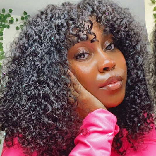 PRE-PLUCKED CURLY WITH BANG LACE WIG