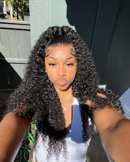 HD Lace SUPER Pre-plucked Jerry Curly Lace Front Wig Fake Scalp