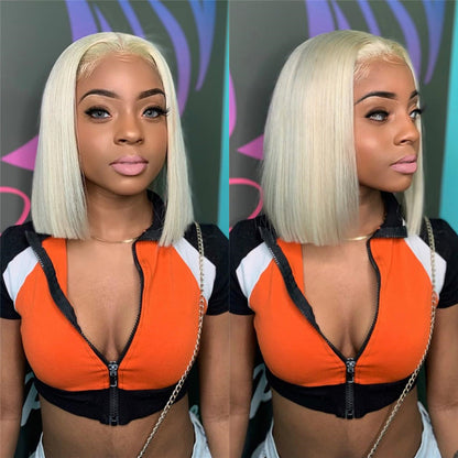 BLONDE 613 STRAIGHT BOB LACE FRONT HUMAN HAIR LACE WIG
