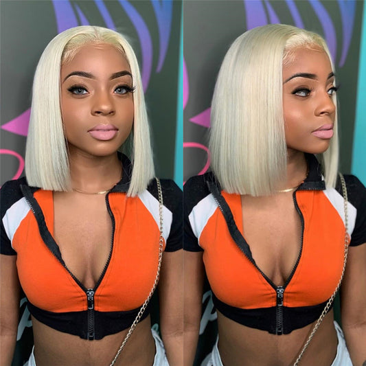 BLONDE 613 STRAIGHT BOB LACE FRONT HUMAN HAIR LACE WIG