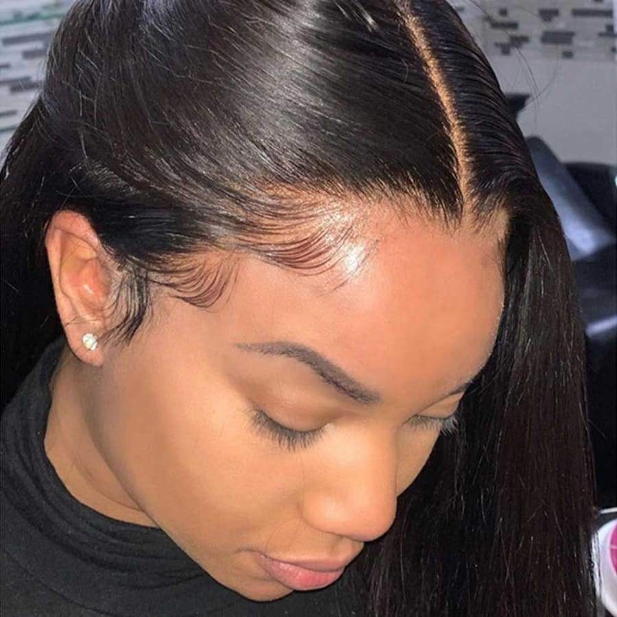 Silky Straight Preplucked Virgin Hair 360 Lace Front Wig 