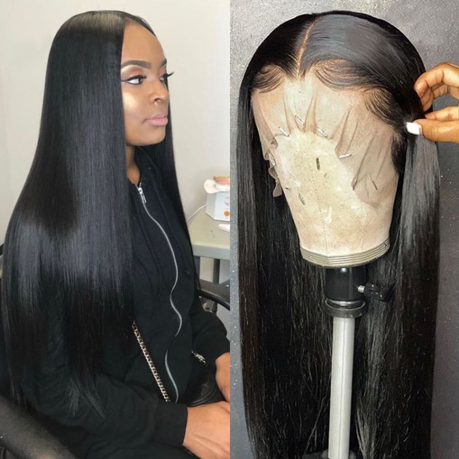Silky Straight Preplucked Virgin Hair 13x6 Swiss Lace Front 