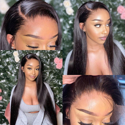 HD LACE 13x6 Deep Parting Preplucked Virgin Hair Lace Front Wig Silky Straight