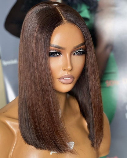 【BIG SALE】HD Lace SUPER Pre-plucked Brown Bob Wig